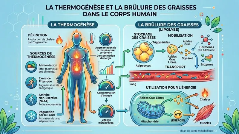 mécanisme du brûleur de graisse naturel : thermogenèse et bêta-oxydation