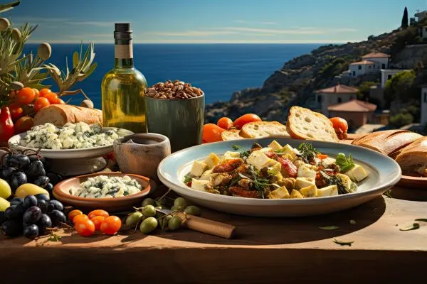 un-festin-mediterraneen-avec-une-vue-sur-les-iles-grecques-un-delice-culinaire