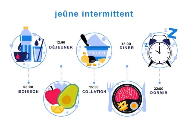 illustration montrant la phase du jeûne intermittant