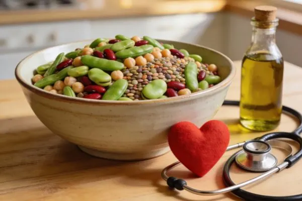 Bol de légumineuses dont des fèves pour prévenir les maladies cardiovasculaires