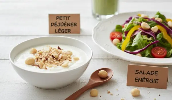Noix de macadamia sur yaourt salade smoothies, idées recettes faciles seniors