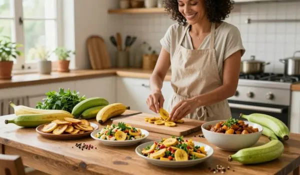 Banane plantain en cuisine, cuisson au four et idées de repas maison pour une satiété durable après 50 ans