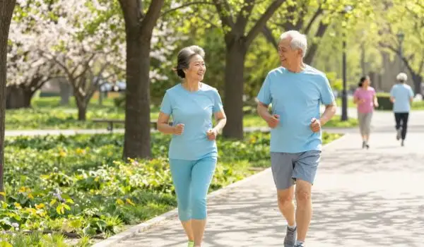 Personnes courant à allure facile, reprise progressive avec alternance marche-course