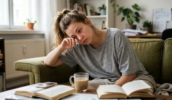 Photo sobre d’une personne fatiguée au réveil ou somnolente en journée