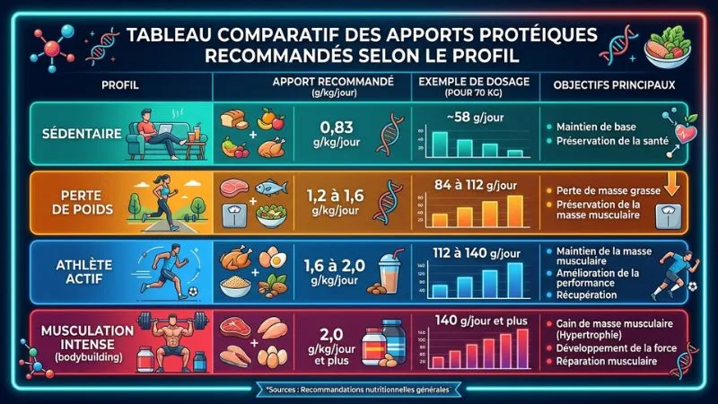 Apport journalier recommandé protéine maigre grammes kilos poids objectif minceur