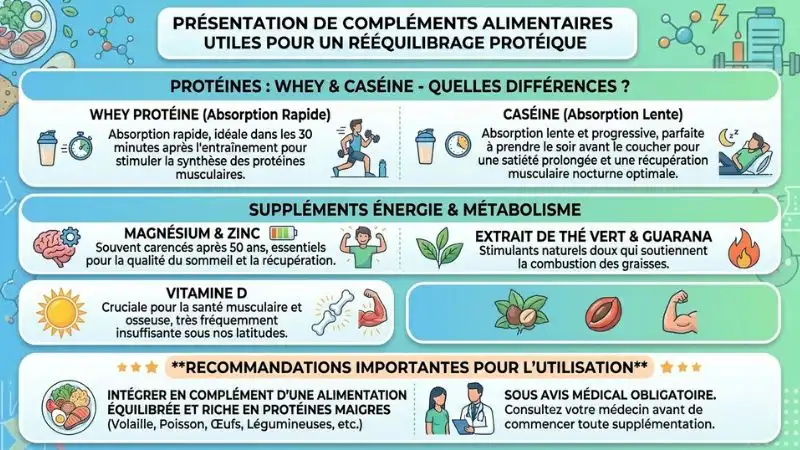 Compléments protéines whey caséine magnésium vitamine D minceur soutien métabolisme