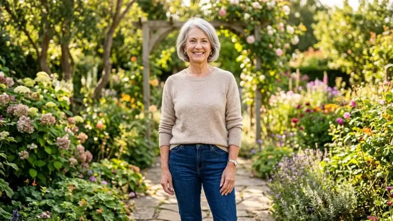 Femme souriante après 50 ans, vitalité retrouvée et silhouette harmonieuse sans privation